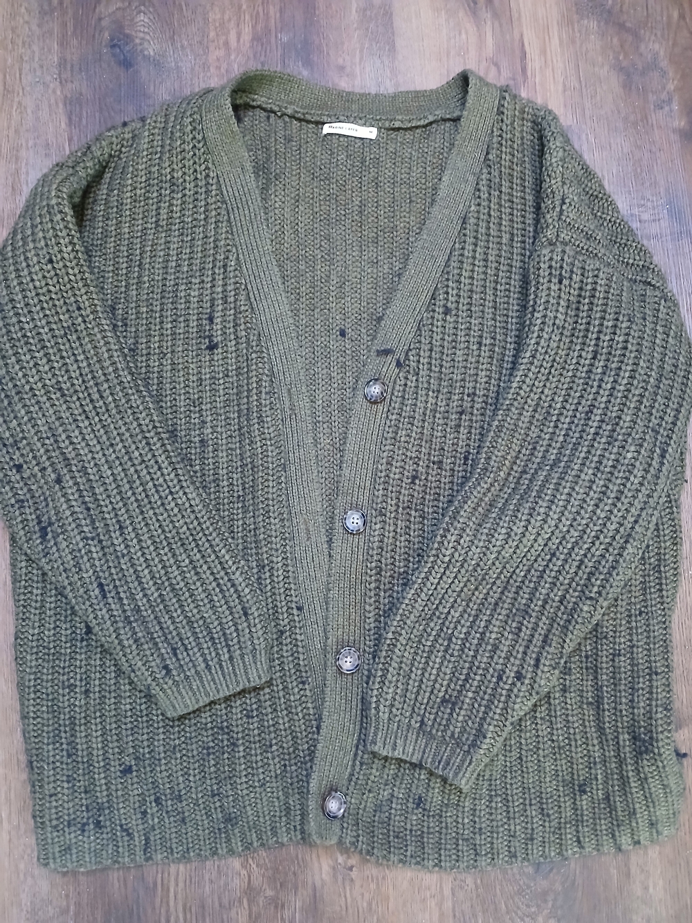 Marine Layer Womens Medium Olive Green Ramona Oversized Cardigan Sweater